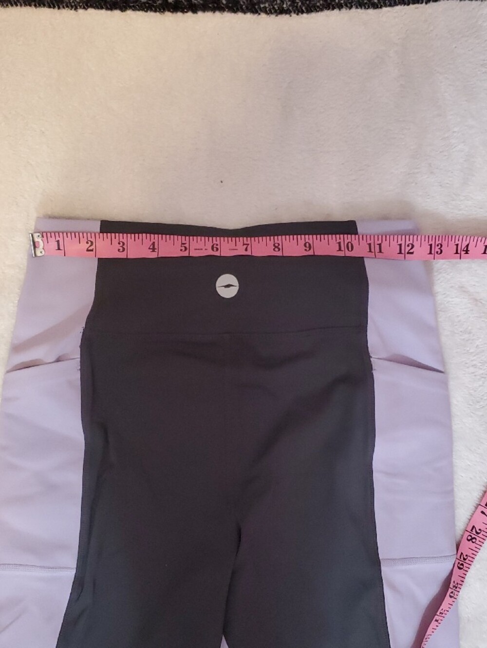 Avia Black Leggings with Lavender Side Panels - Picture 4 of 8